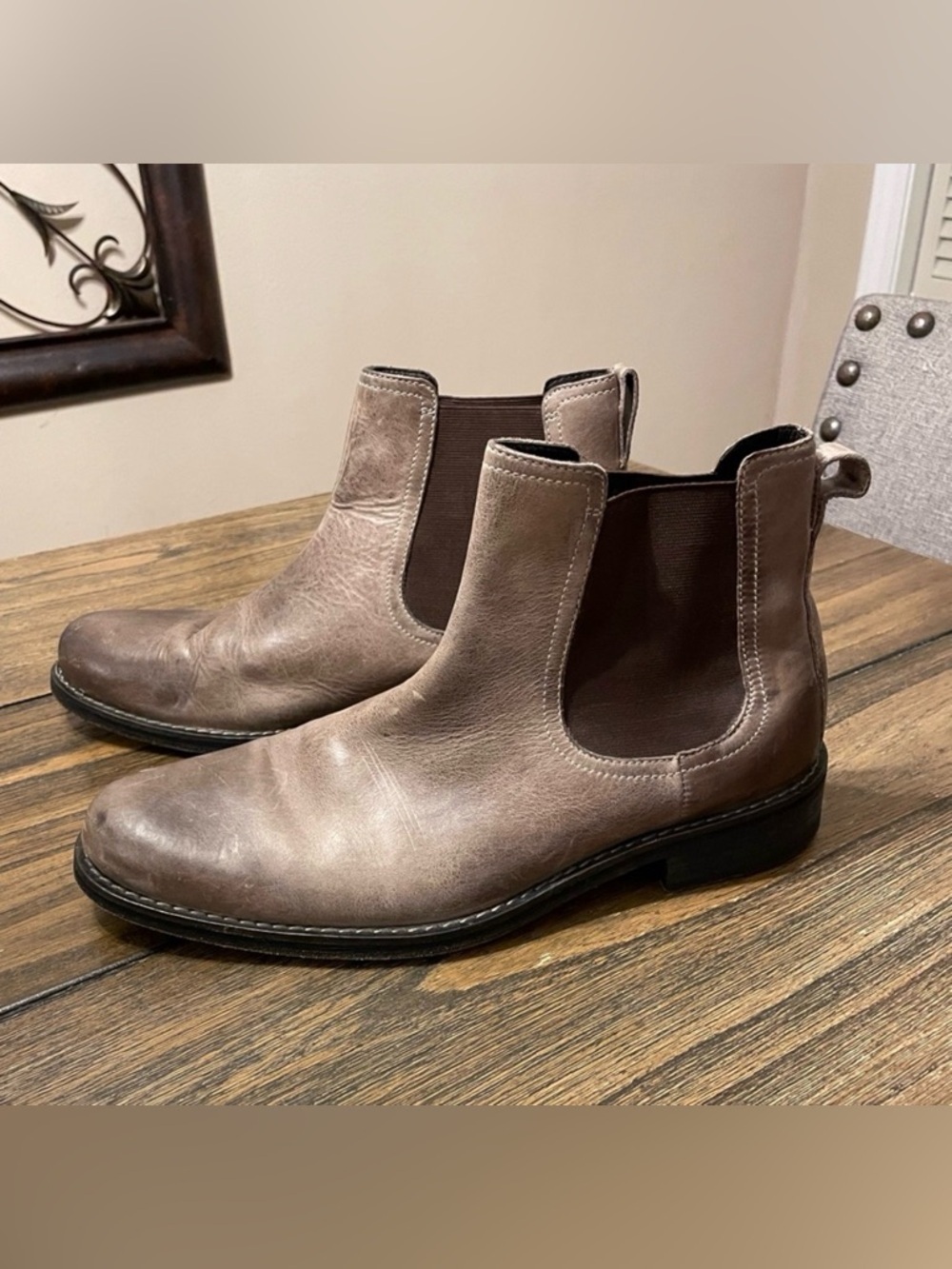 Cole Haan Men’s Chelsea Boots Taupe Brown Leather Size 9M (C09769) Heritage EUC